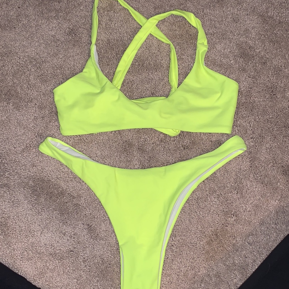 Neon yellow bikini